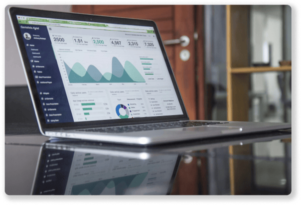 laptop showing website analytics